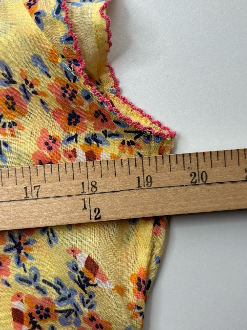 Poupette St Barth Amora Drop Waist Mini Dress Yellow Kookoo Bird Large NWT - Picture 15 of 16